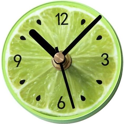 Horloge murale ronde aimantée pour réfrigérateur, motif citron vert – DELKEVIC (1/5)