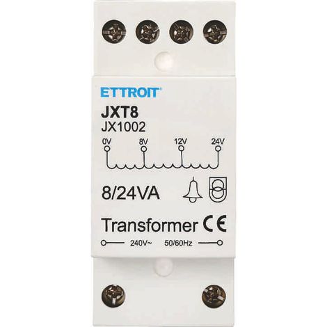 Ettroit – Transformateur interphone 220V à 8/12/24V – Alimentation pour rail DIN – Tensions de sortie multiples – Sécurité certifiée CE