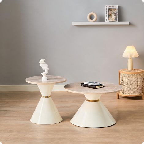 Table basse coloris bois en métal (1/5)
