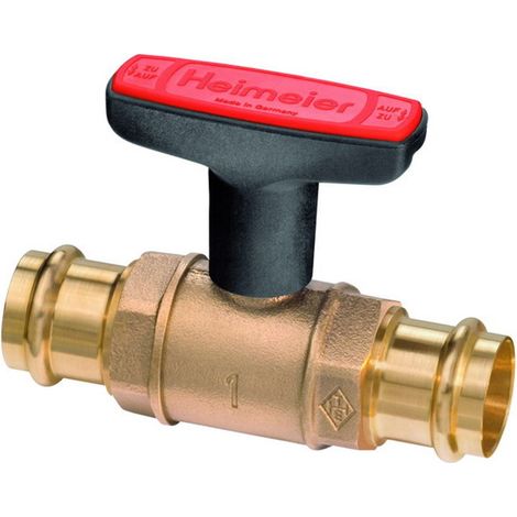 HEIMEIER Rubinetto a sfera per riscaldamento Globo H Attacco a pressare Viega 28x28, DN 25, bronzo rosso, 0602-28.000