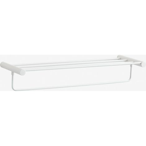 Toallero mural pour salle de bain avec tablette en acier inoxydable Devon SKLUM Blanc (1/5)