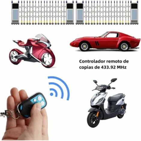 Télécommande sans fil 4 boutons en métal bleu 433 MHz pour porte de garage électrique, avec porte-clés, alarme de sécurité et contrôle d'accès. Alimentation : 27 A, 12 V. (1/5)