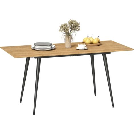 Table à manger extensible pour 6 à 8 personnes avec pieds en acier solide, idéal pour la cuisine et les repas en famille. (1/5)