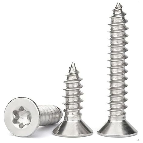 M6x20mm Countersunk Torx Wood Screws A2 V2A Stainless Steel Fully Threaded Self Tapping Screws for Fasteners (1/5)