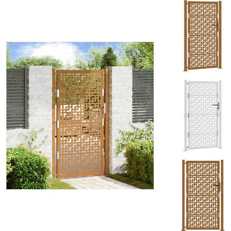 Porte de jardin acier résistant aux intempéries design croisé - Porte De Jardin - Portes De Jardin - Porte De Clôture - Porte De Sécurité (1/5)