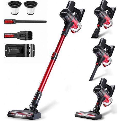Aspirateur Balai sans Fil, 49 Min / Tube Télescopique / Léger / Filtre HEPA Aspirateur Balai 4-en-1, 150 W / 2 Vitesses / Brosse LED / Ultra Léger / 1 L, pour Tapis, Sols Durs, Poils d’Animaux,Voitur (1/5)