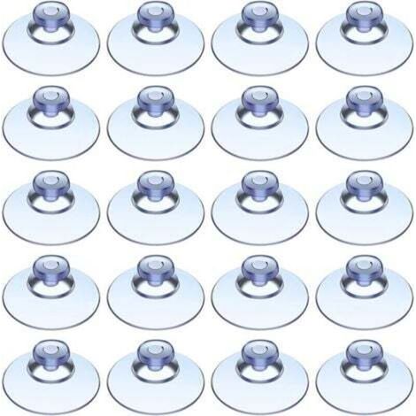 Ventouses en plastique transparent sans crochet – Lot de 20 ventouses tête de champignon pour cuisine, salle de bain, fenêtre et miroir (1/5)