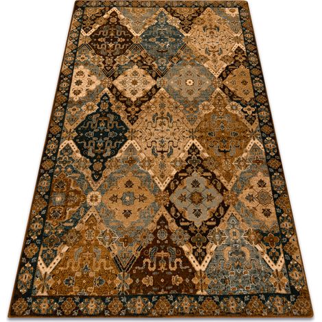 Tappeto di lana OMEGA Torino orientale - cognac beige 235x350 cm