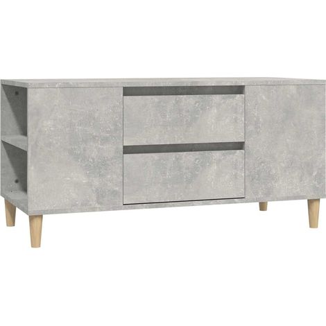 Meuble TV, Étagère TV, Meuble de Salon, Moderne Gris béton 102x44,5x50 cm Bois d'ingénierie OIB2866E (1/5)