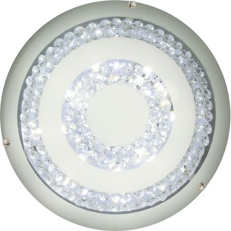 Plafonnier rond blanc cristal LED 10W Monza Candellux
