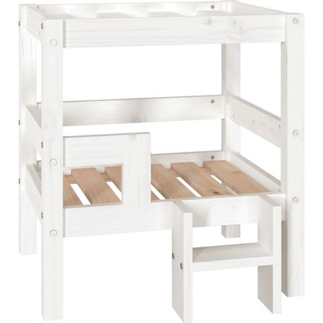 Lit pour chien Blanc 55,5x53,5x60 cm Bois de pin solide
