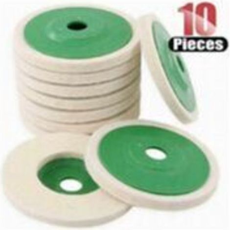 Lot de 10 disques de polissage pour meuleuse d'angle en laine de 4 pouces (10 cm)-RAPANDA (1/5)