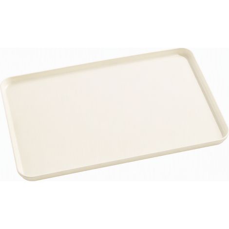 Plateau de service rectangulaire en plastique crème, 60 x 40 cm