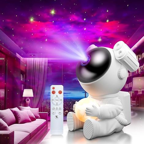 Astronauten Sternenhimmel Projektor mit Mondlampe, LED Nachtlicht mit Timer und Fernbedienung, Stimmungsbeleuchtung fürs Schlafzimmer, Weihnachts (1/4)