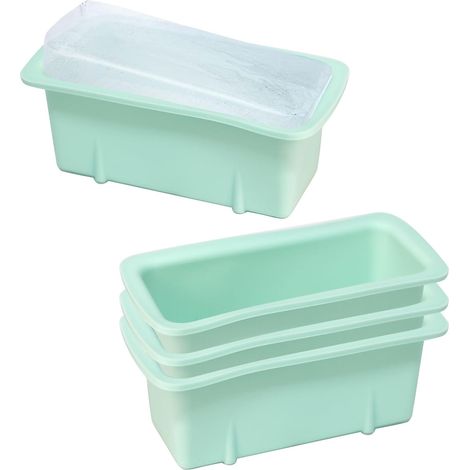 Lot de 4 grands bacs à glaçons en silicone, durables de 1 kg, parfaits pour les bains de glace et les applications fraîches, faciles à enlever, polyvalents (1/5)
