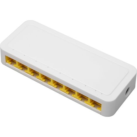 Commutateur Réseau 8 Ports Gigabit Ethernet RJ45, Plug & Play Silencieux, Sans Ventilateur, pour Bureau, Alimentation 100-240V, Prise UE (1/5)