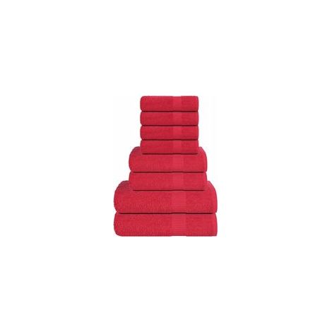 Ensemble de 8 serviettes FROGN Rouge 360 g/m² - Crezuo (1/4)