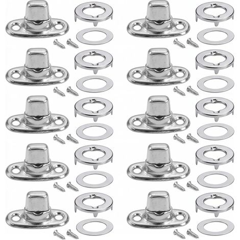10 Ensembles de Fermoirs à Bouton Tournant avec Vis, Attaches de Verrouillage de Torsion Ovales pour Toile de Bateau, Auvent, Bâche de Remorque et Sac à Main, Verrous Métalliques de Remplacement (1/5)
