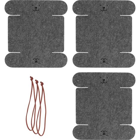 Lot de 3 paniers de rangement en feutre, boîte de rangement de bureau pliable, organisateur pour pièces de monnaie, clés, en-cas, télécommande, téléphone (gris)