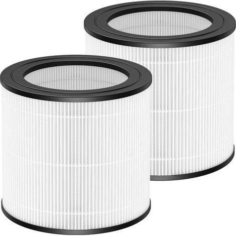Luftreinigerfilter passend für Philips FY0611/30 – 2er-Set – Für AC0650/10 & AC0651/10 – H13 HEPA- und Aktivkohlefilter – Nanopartikel- und Geruchsfilter – Weiß/Schwarz
