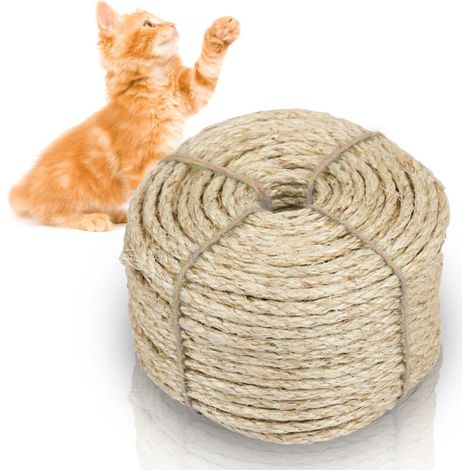 Sisal-Kordel für Haustiere, Sisal-Kordel für Katzen, Kratzkordel, Kratzbaum, 3000 x 0,8 cm