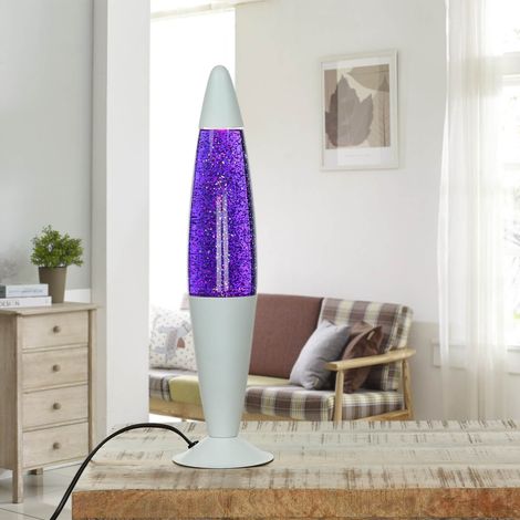 Funkelnde Lavalampe Violett Glitter Weiß JENNY