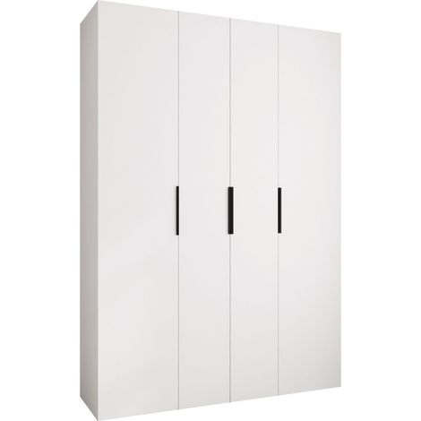 Armario Hartford 574, Negro, 246x170x52cm, Puertas de armario: Con bisagras, Número de estantes: 16 (1/5)