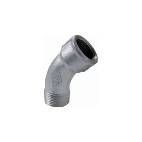 40 - Curva a gomito 45° MF 1/2" in ghisa zincata 04005003 - -  EURACCORDI - -