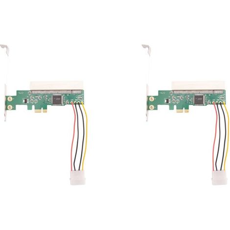 Kompatibel mit 2x PCIe-zu-PCI-Adapter, PCI Express x1-zu-PCI-Erweiterungskarte, ASM1083-Chipsatz, mit 4-poligem Stromanschluss (1/3)