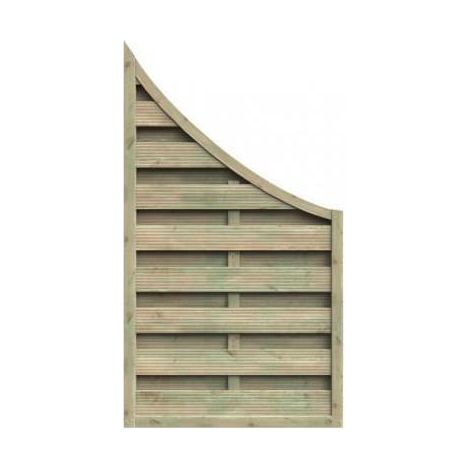 Dichtzaun mit Leimholzbogen GRAU 45x45mm, B180xH180/160 cm