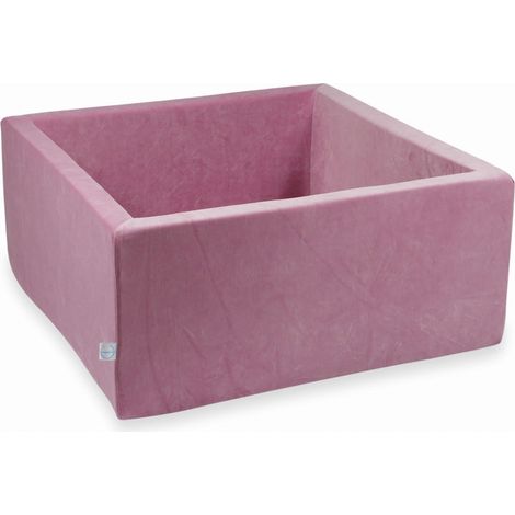 Trockenes Planschbecken 90x90x40cm, samtweiches Rosa, ohne Bälle