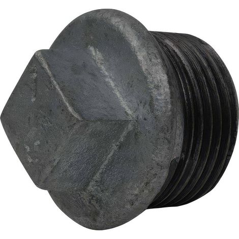 Bouchon Mâle avec Butée en Fonte Malléable à Cœur Noir 3/8'' (1/2)