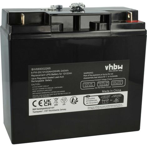 vhbw 1x batteria sostituisce AGM10 per UPS (20Ah, 12V, AGM)