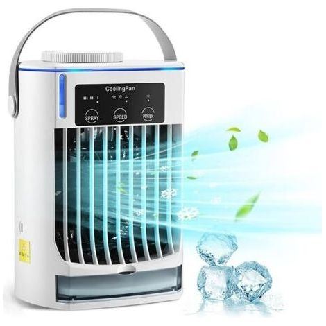 (blanc)Ventilateur de climatisation portable, mini refroidisseur d'air,trois vitesses de vent, deux modes,grand réservoir d'eau de 500 ml (1/5)
