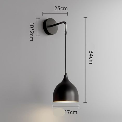 Erhältlich in zwei Farben: siehe Foto. Material: Eisen. Wandleuchte, Flurlampe, Nachttischlampe für Hotelzimmer.