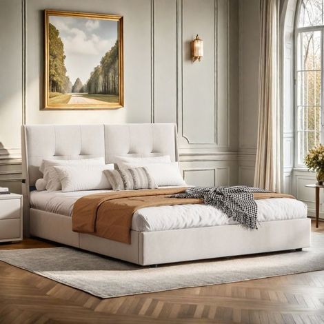Doppelbett 160x200 cm mit 2 Taschen und LED-Beleuchtung, Bett mit Stauraum 160 x 200 cm, Lattenrost, Bettgestell, Samtstoff