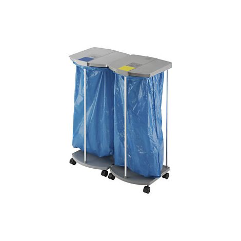 Soporte para bolsas de basura con 250 bolsas de basura azules 