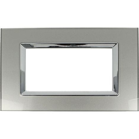 Placca Delux Vetro 2M 3M 4M 7M Titanio Compatibile Vimar Arke 4 POSTI (1/3)