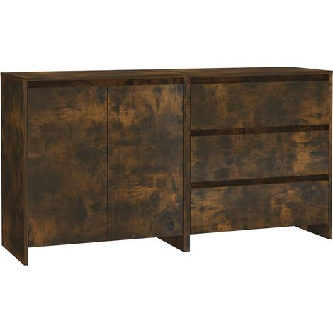 Credenza a buffet cassettiera mobile contenitore organizer cucina soggiorno salotti set di 2 legno ingegnerizzato marrone 020036754