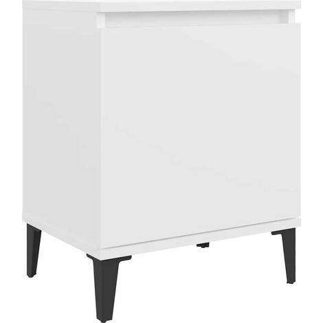 Maison Exclusive - Table de chevet avec pieds en métal blanc 40x30x50 cm (1/5)