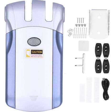 Serrure électronique invisible WAFU 019 WiFi Tuya contrôle à distance silencieuse avec 4 télécommandes (1/3)