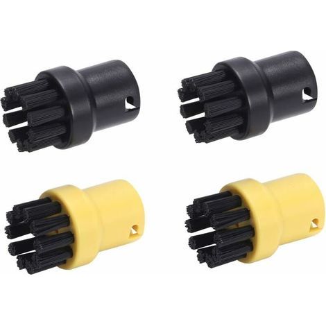 Set runder Messingdrahtbürsten für Kärcher SC1 SC2 CTK10 CTK20 SC3 SC4 SC5 Dampfreiniger (2 schwarze, 2 gelbe) (1/4)