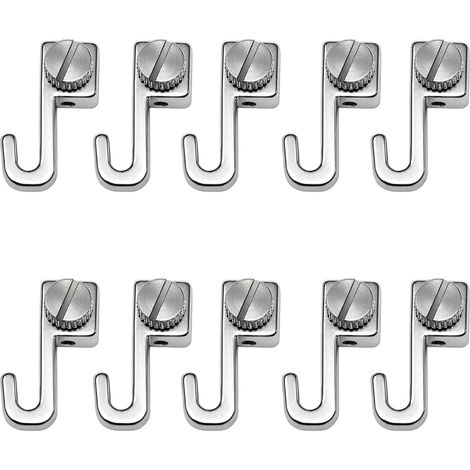 Lot de 10 mini crochets réglables en acier inoxydable pour rails photo et rails de galerie - Jusqu'à 4 kg (2,4 x 0,9 cm) (1/5)