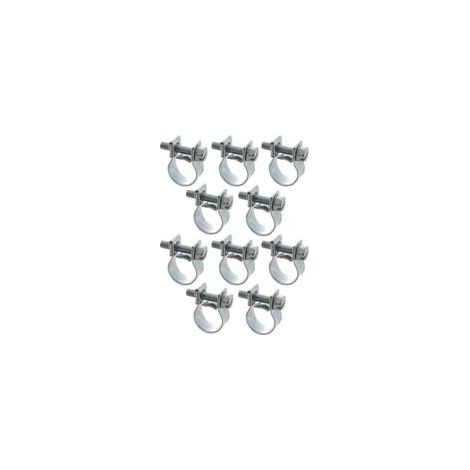 10x Collier de Serrage Mini à Visser Durite Essence Carburant Tuyau Auto Moto Scooter Tondeuse Mobylette Fixation, 6-8mm