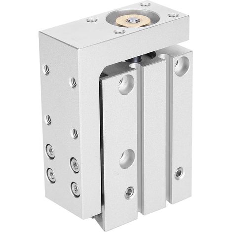 Vérin pneumatique double effet MXH16, table coulissante à glissière linéaire de précision, course 20 mm, guidage haute précision, actionneur compact pour automatisation. (1/5)