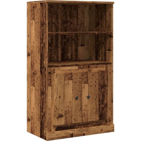 Aparador buffet cómoda armario mueble organizador cocina salón salón alto madera vieja 60 x 35,5 x 103,5 cm madera contrachapada marrón 020035655