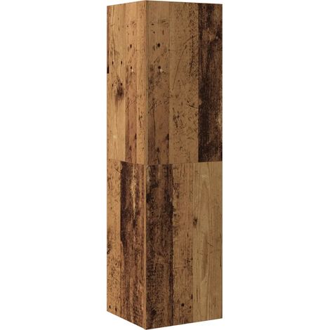 Meuble TV mural moderne avec grand rangement 30,5 x 30 x 110 cm en bois d'ingénierie vieux bois (1/5)