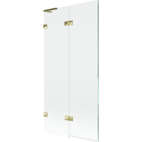 Mexen Lunar L Duschwand 2-flügelig links 90 x 150 cm, transparent, gold - 897L-090-100-50-00-L (1/5)