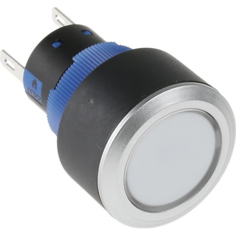 Bouton-poussoir, Momentané lumineux, LED Blanc, Unipolaire à deux directions (1RT), 3 A, 5 A, Transparent, Montage (1/4)