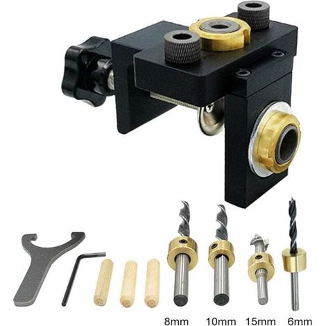 Gabarit de goujonnage kit de gabarit de trou de poche en bois perçage vertical localisateur détachable pour meubles connexion perforateur outils de menuiserie, (1/4)